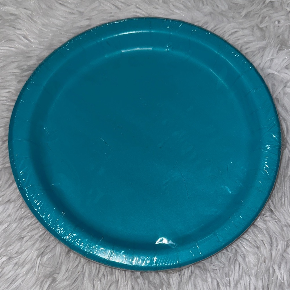 Teal Party Plates Caribbean‎ Teal 16 Count